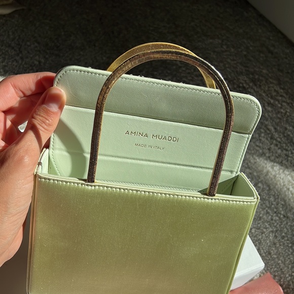 Amina Muaddi Henson Satin Bag - Picture 3 of 9